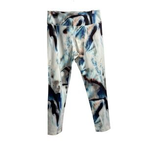 Carbon 38 Womens Abstract Art High Rise‎ Leggings Black Multi Colored Size S